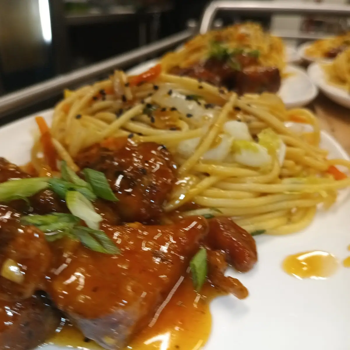 Orange Chicken and Vegetable Lo Mein