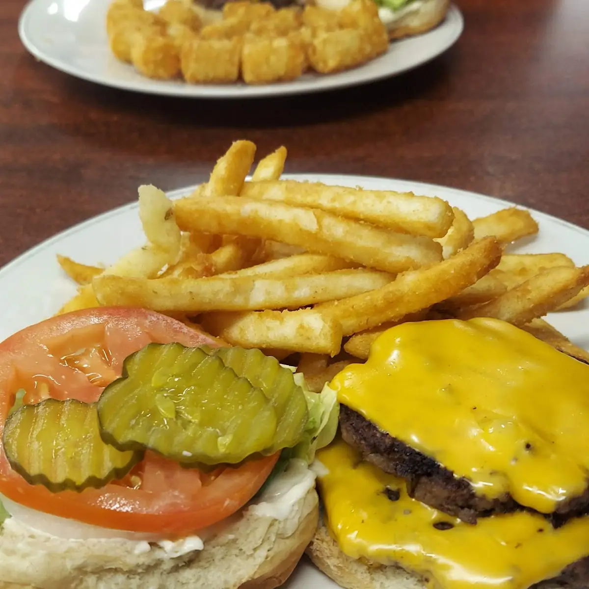Double Cheeseburger with Tator Tots