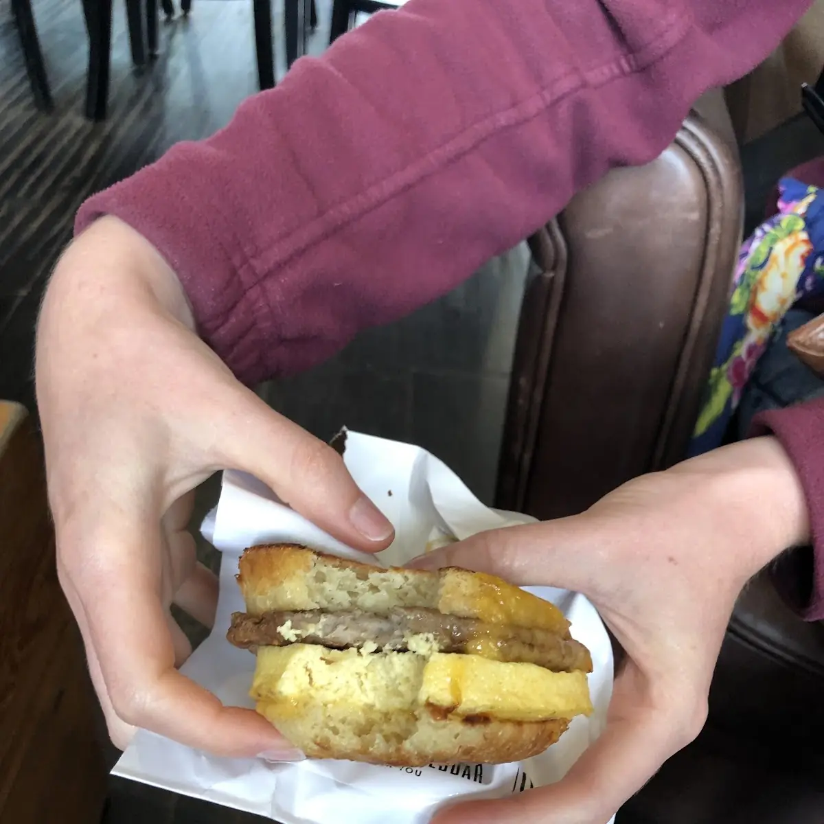 Sausage and Egg Breakfast Sandwich