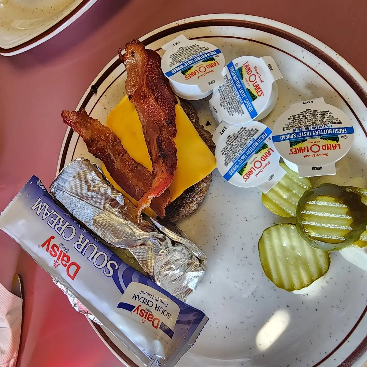 Double Cheeseburger with Baked Potato