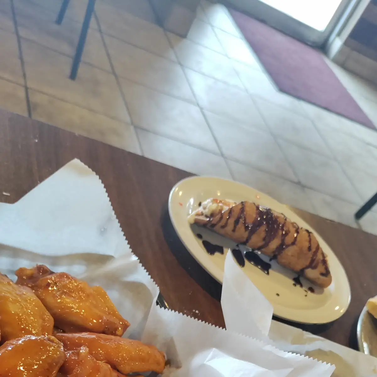 Chicken Wings and Mozzarella Cheese Sticks