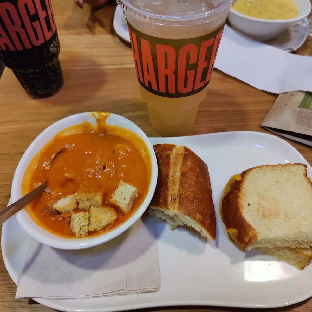 Tomato Basil Soup and Grilled Cheese Duet