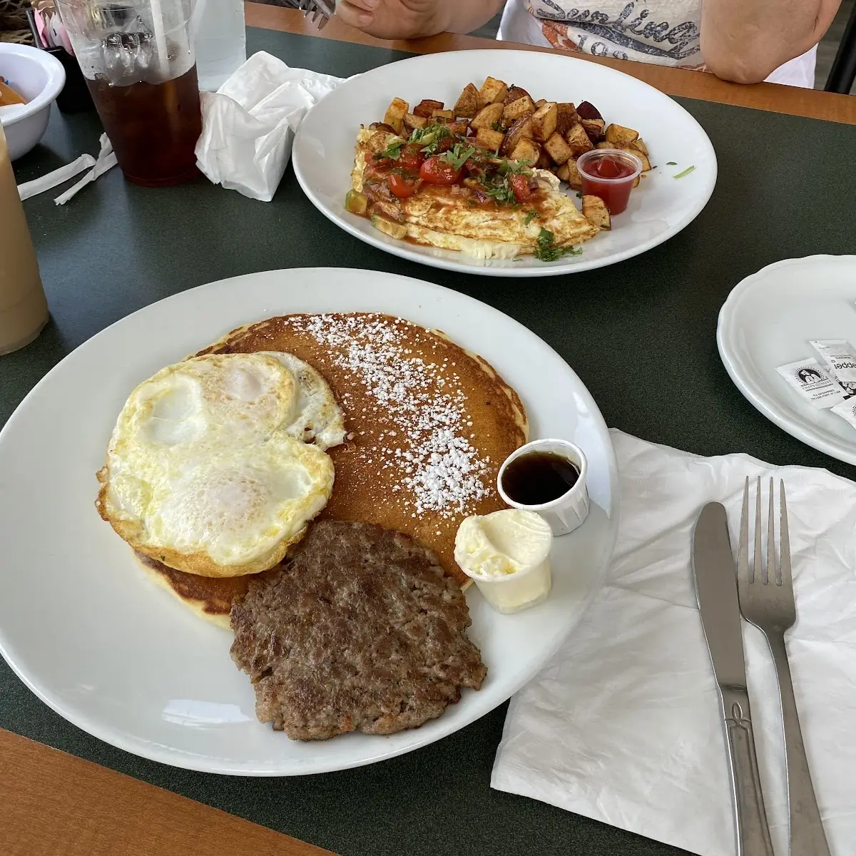 Pancake Breakfast with Chicken Sausages