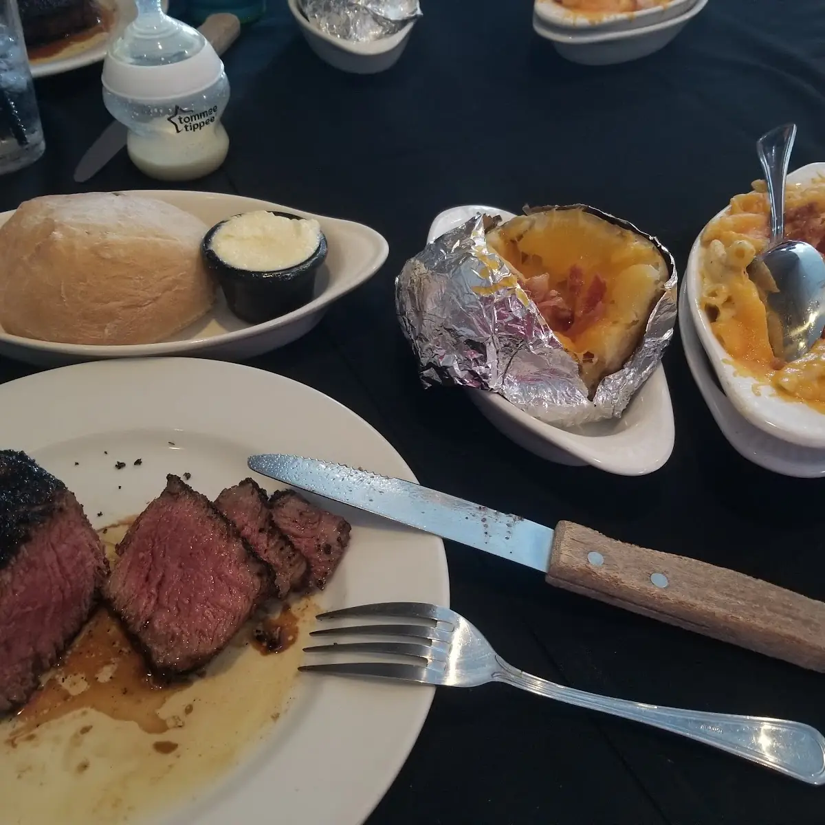 11 Oz Filet with Macaroni and a Baked Potato