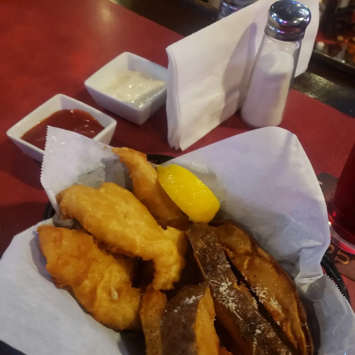 Beer Battered Fish with Steak Potatoes