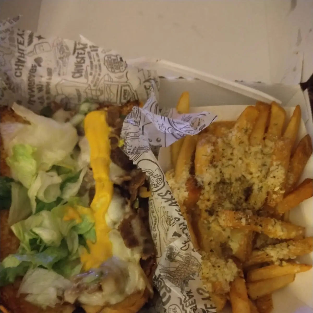 Original Philly Cheesesteak with Garlic Parmesan Fries