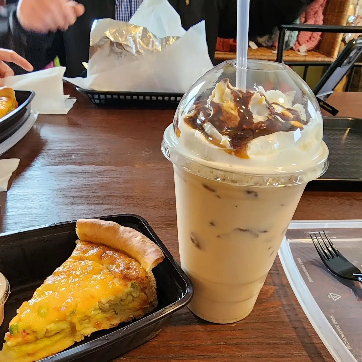 Quiche and Iced Coffee