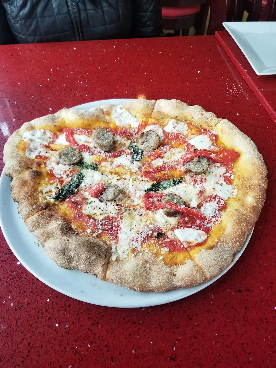 Sausage Roasted Red Pepper Pizza