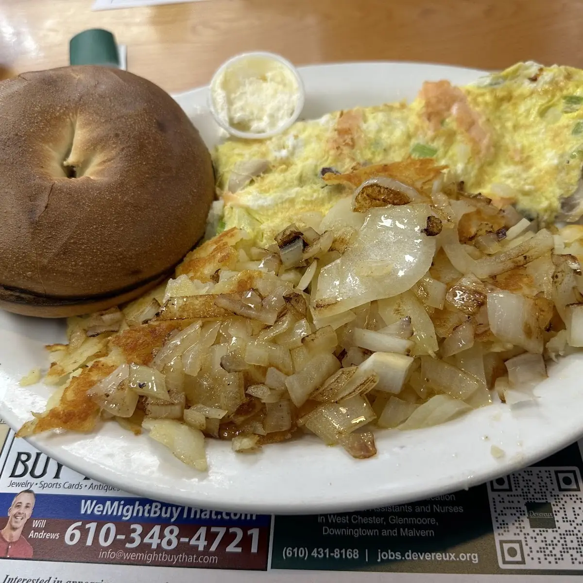 Nova Omelet with Toasted Bagel