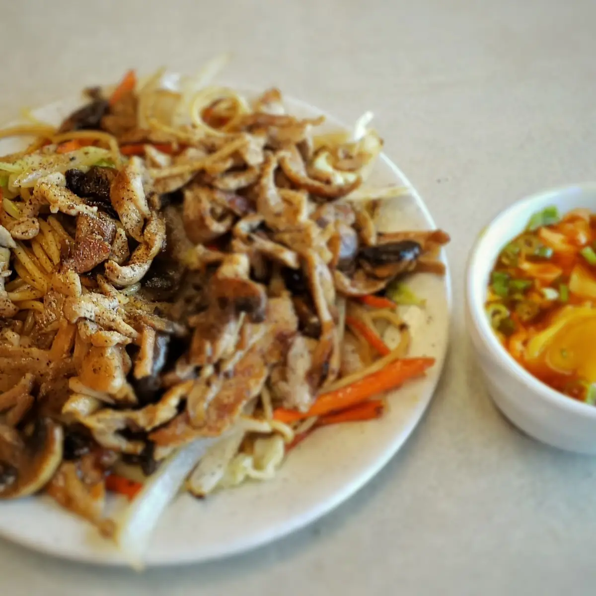 Chicken & Mushrooms with Egg Drop Dumpling Soup