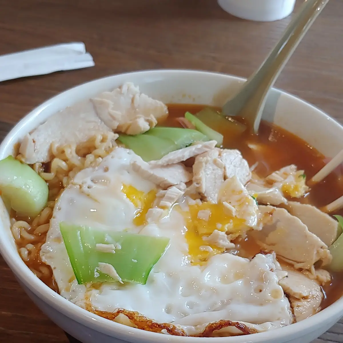 Spicy Chicken Ramen with Fried Egg