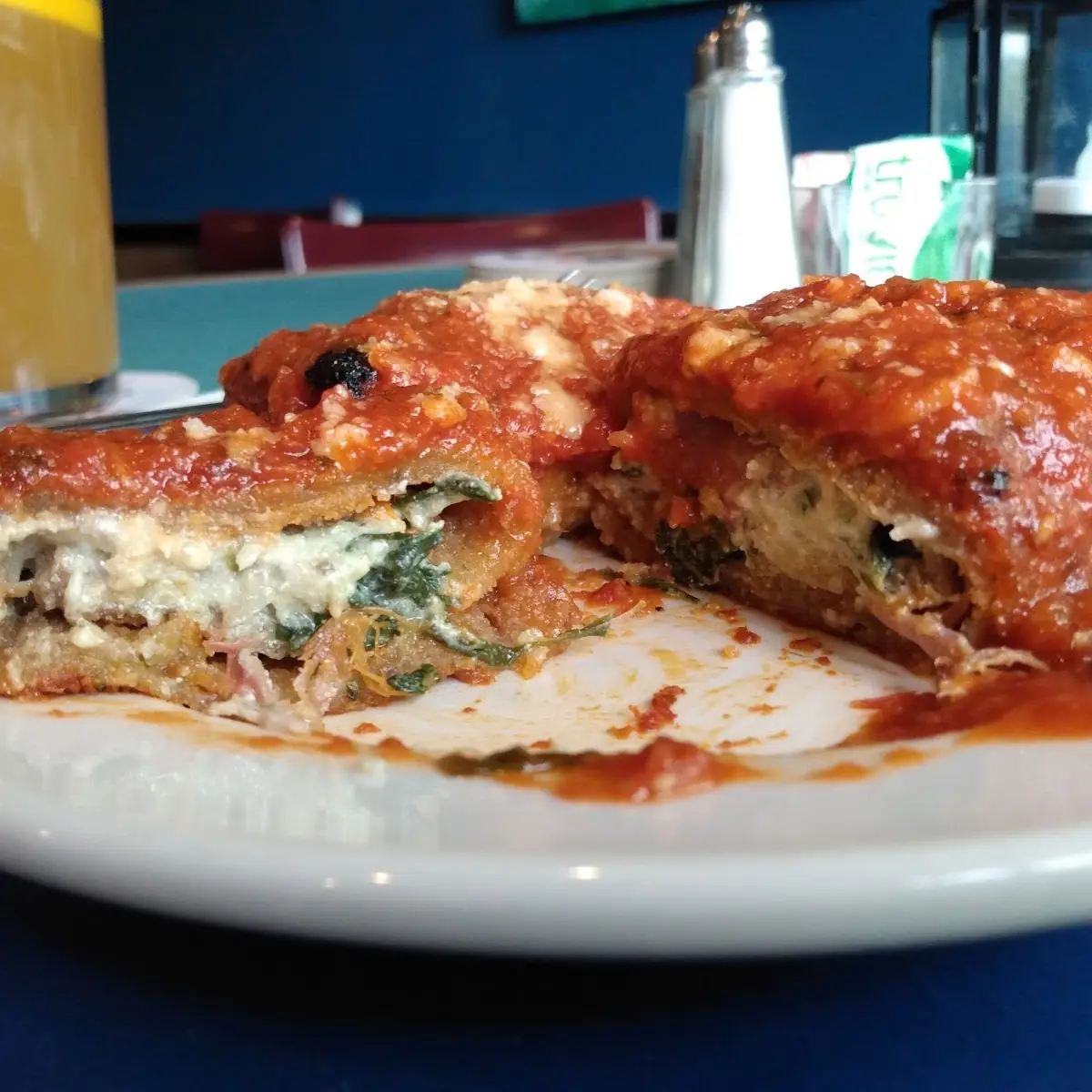 Stuffed Eggplant with Tomato Sauce