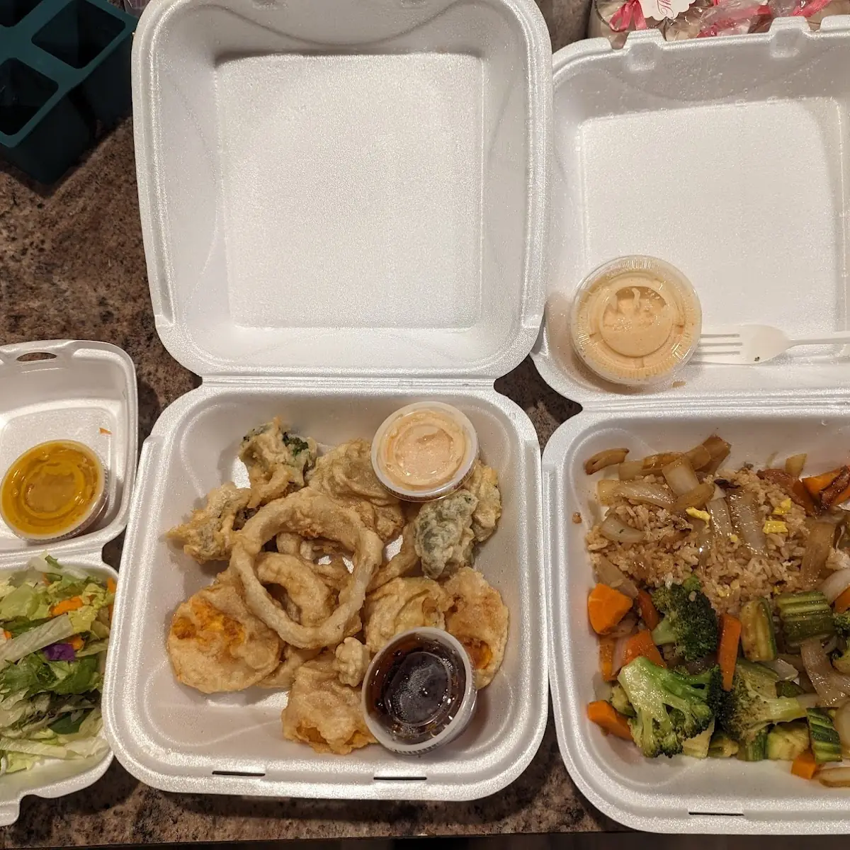Hibachi Vegetable Vegetable Tempura and Side Salad
