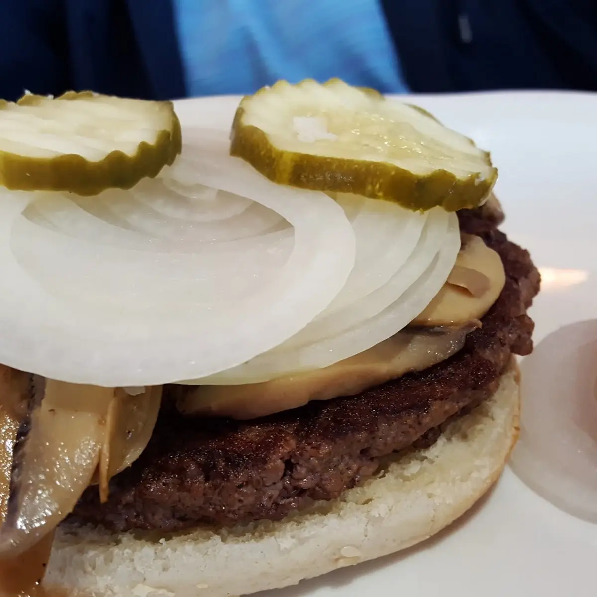 Hamburger with Fried Onions Pickles