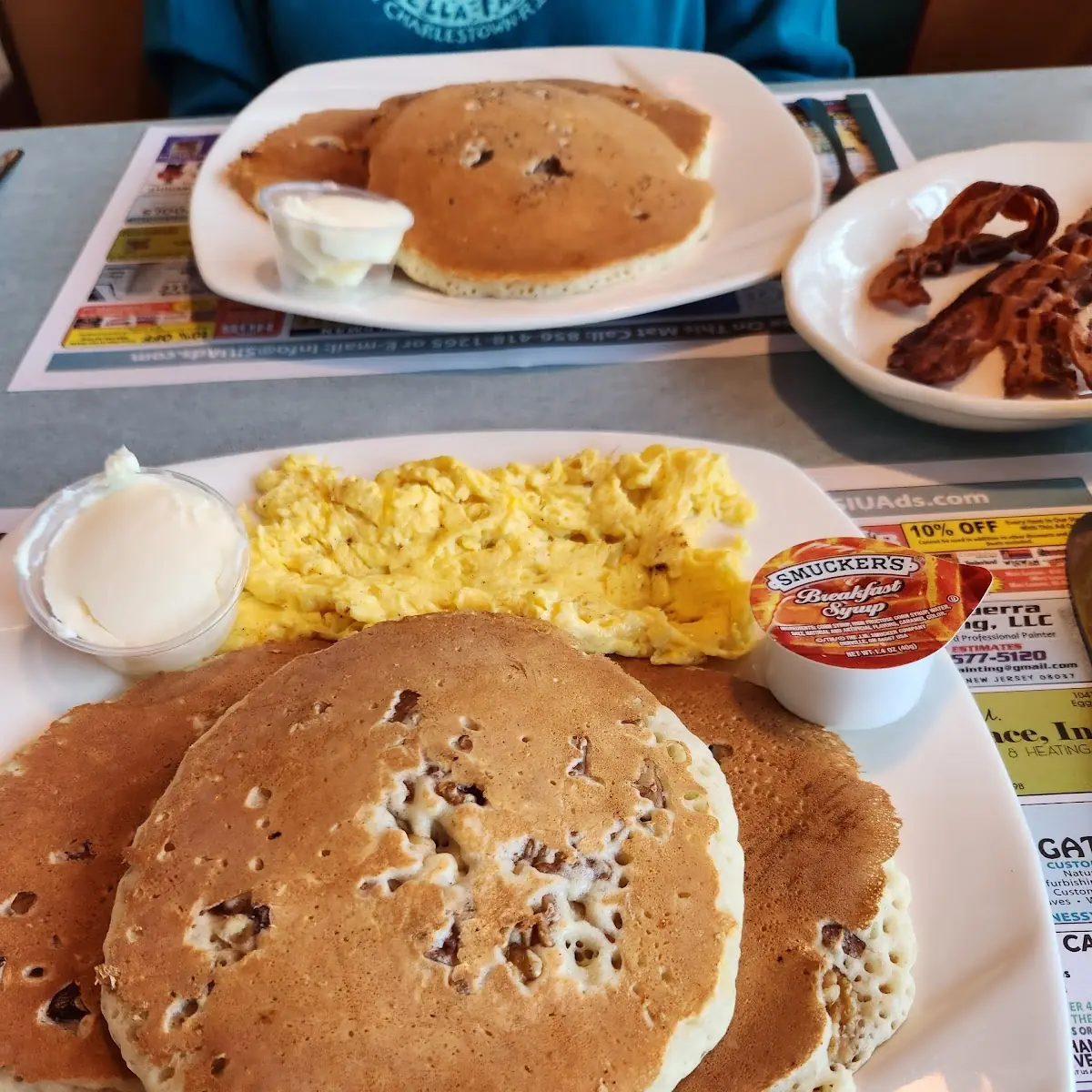 Pecan Pancakes and Scrambled Eggs