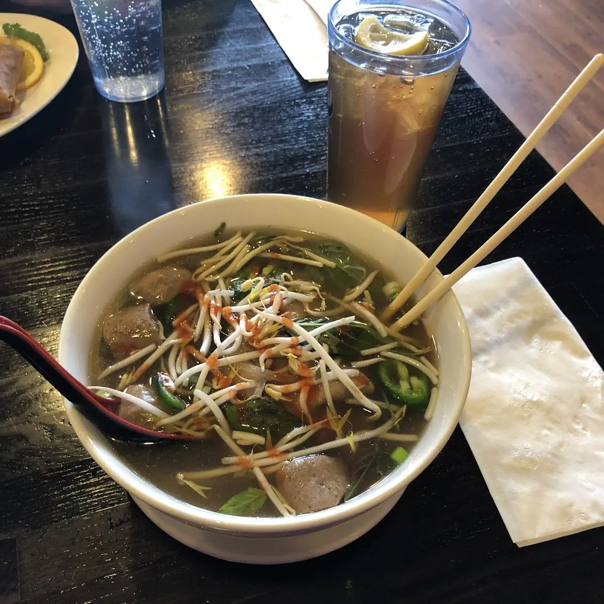 Pho Beef Noodle Soup with Sides