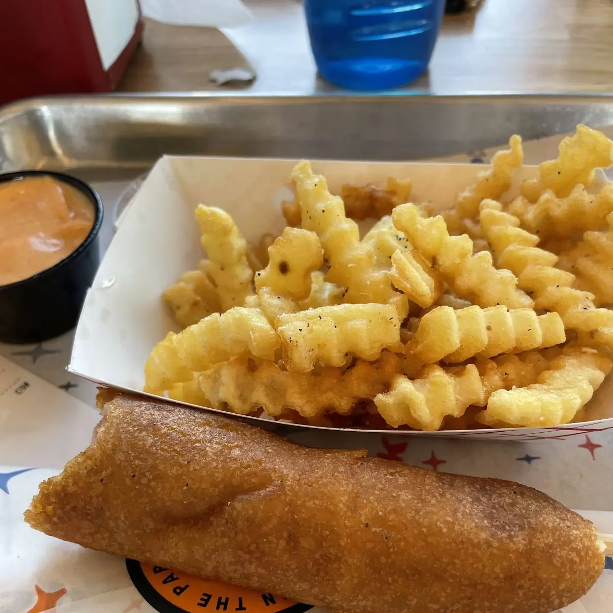 Corn Dog and Fries