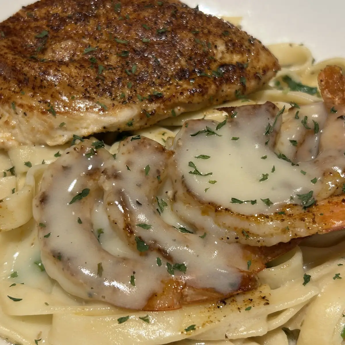 Pasta and Shrimp Alfredo