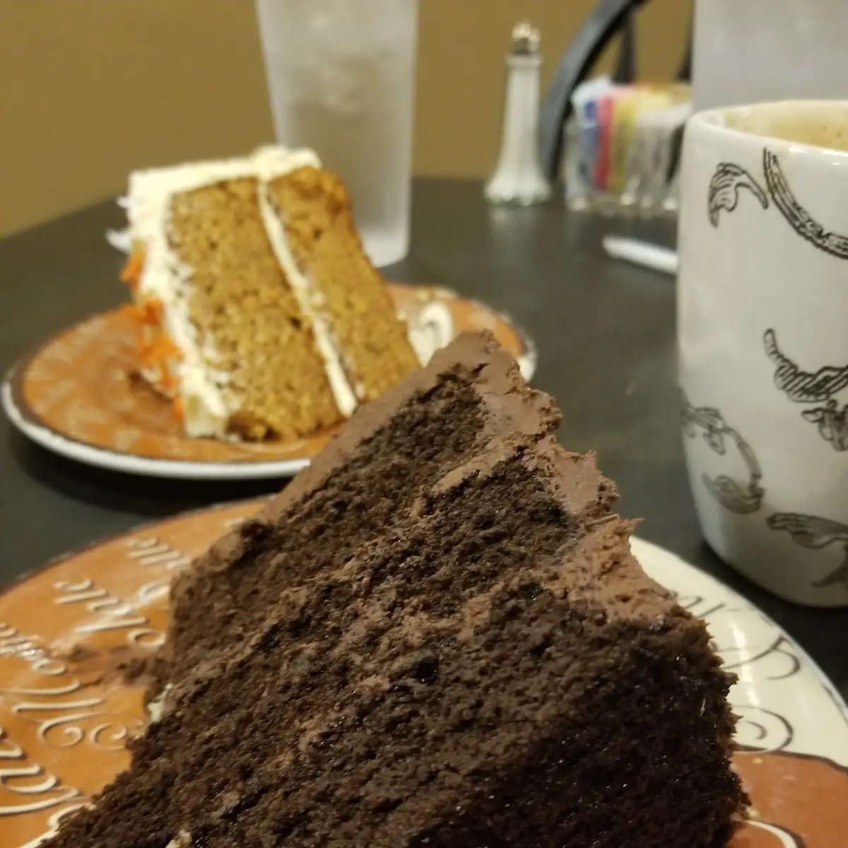 Chocolate Cake and Carrot Cake