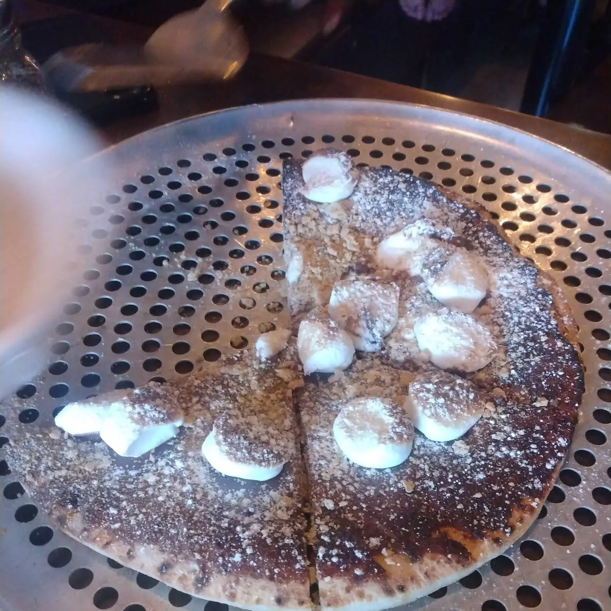 Dessert Pizza with Chocolate and Marshmallows