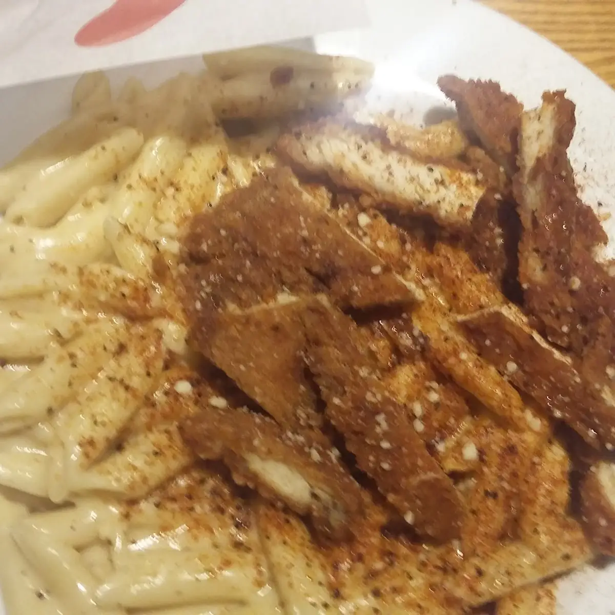 Cajun Chicken Pasta with Breaded Buffalo Chicken