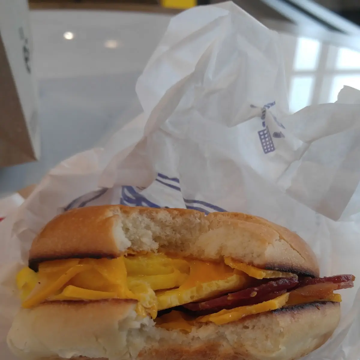 Plain Bagel Bacon Egg and Cheese