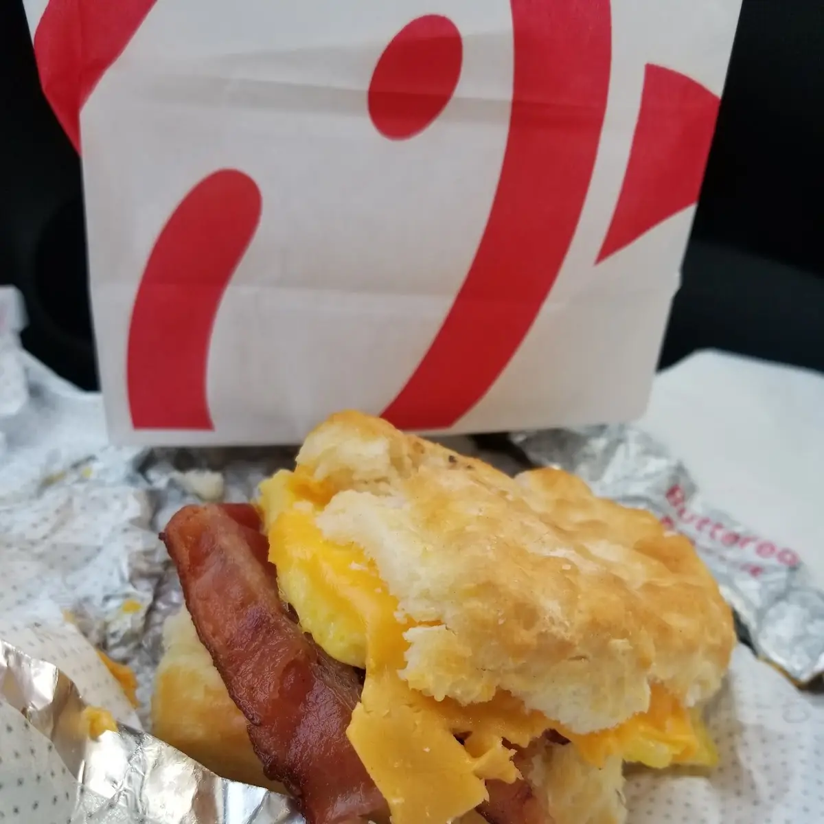 Chicken Bacon Egg and Cheese Biscuit
