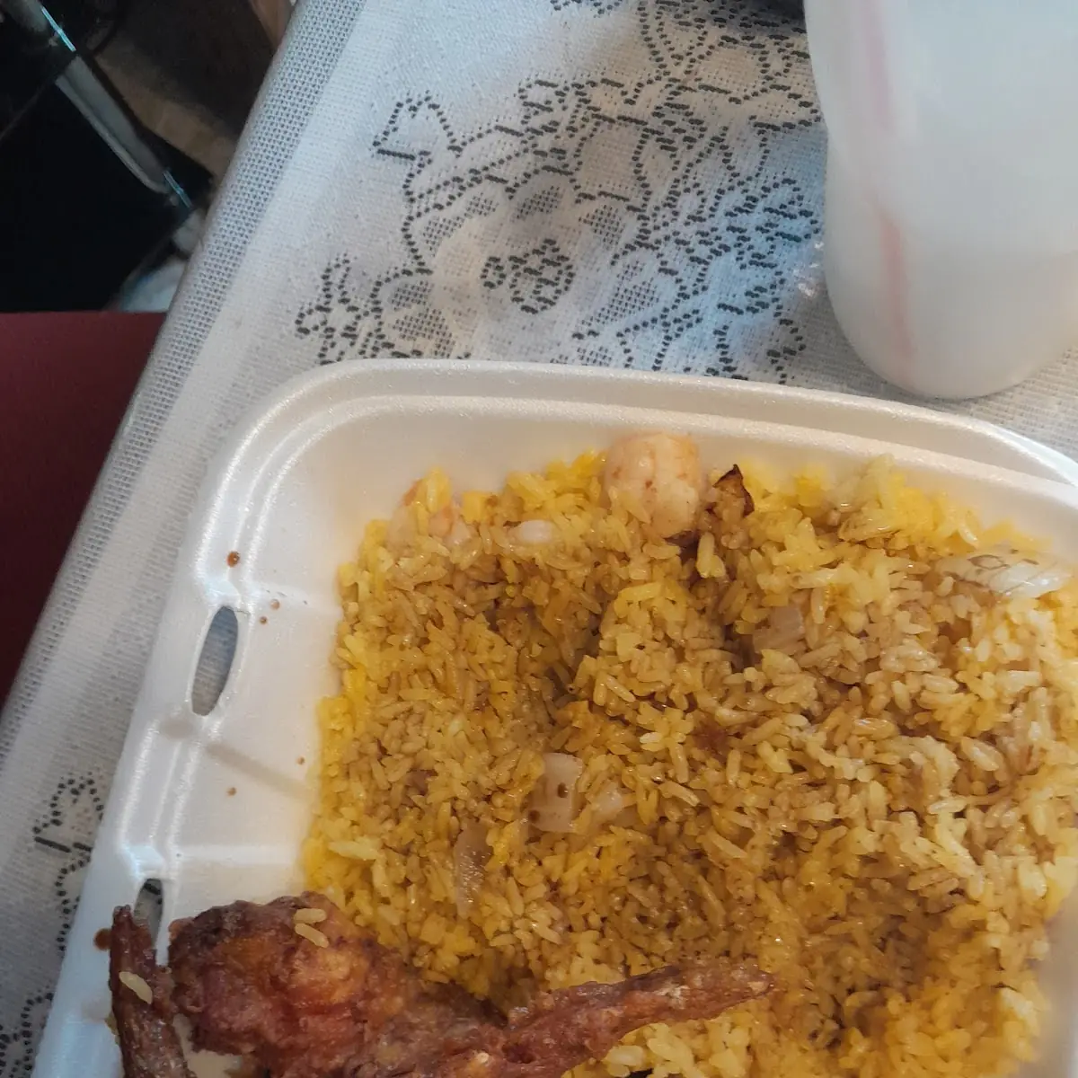Shrimp Fried Rice and Chicken Wings