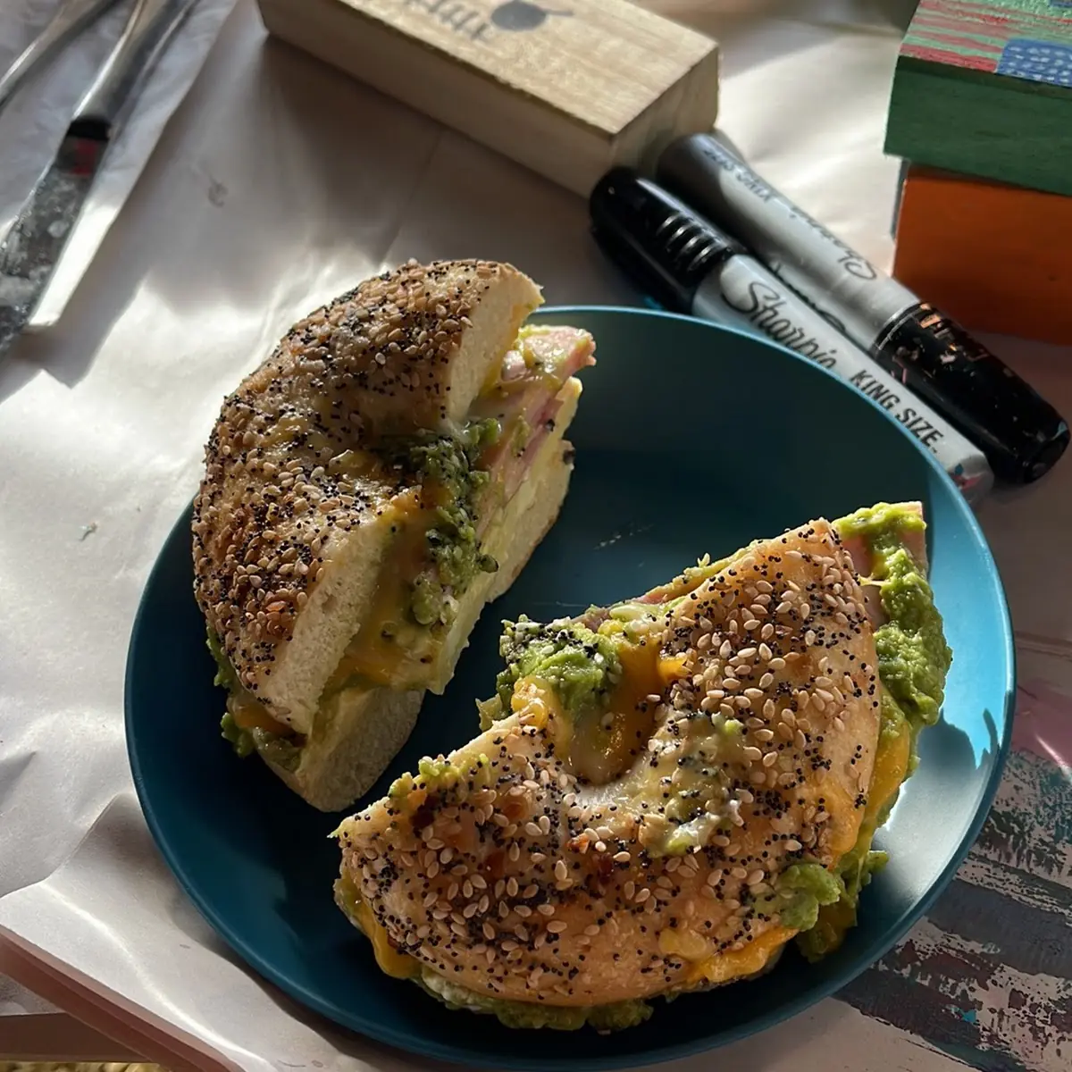 Hippie Bus Bagel Sandwich