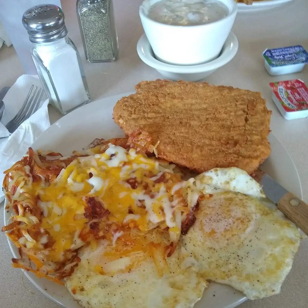 Country Fried Steak and Eggs
