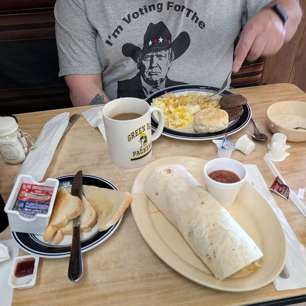 Breakfast Burrito and Toast