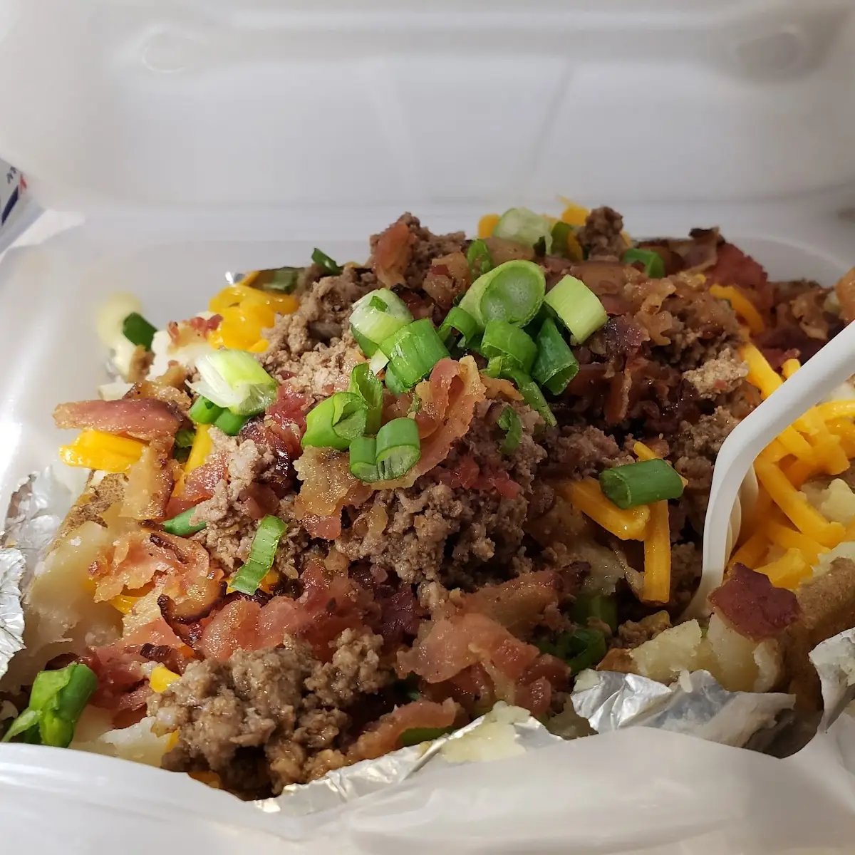 Loaded Baked Cheese Burger Potato