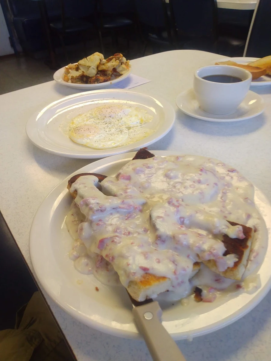 Creamed Chipped Beef on a Grilled Soft Pretzel
