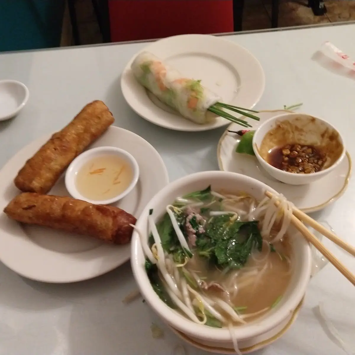 Egg Roll on Rice Noodle