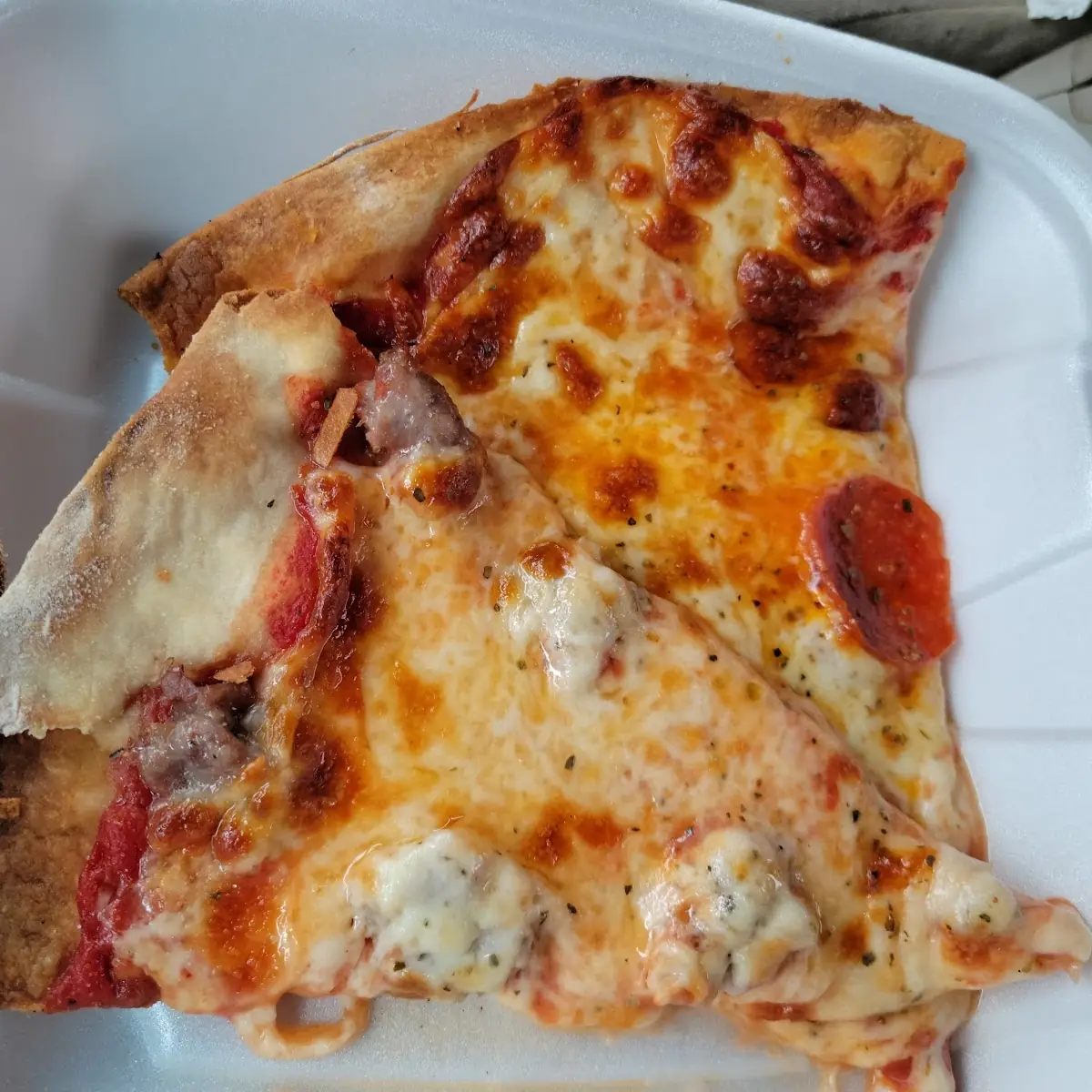 Pepperoni and Sausage Pizza Slices