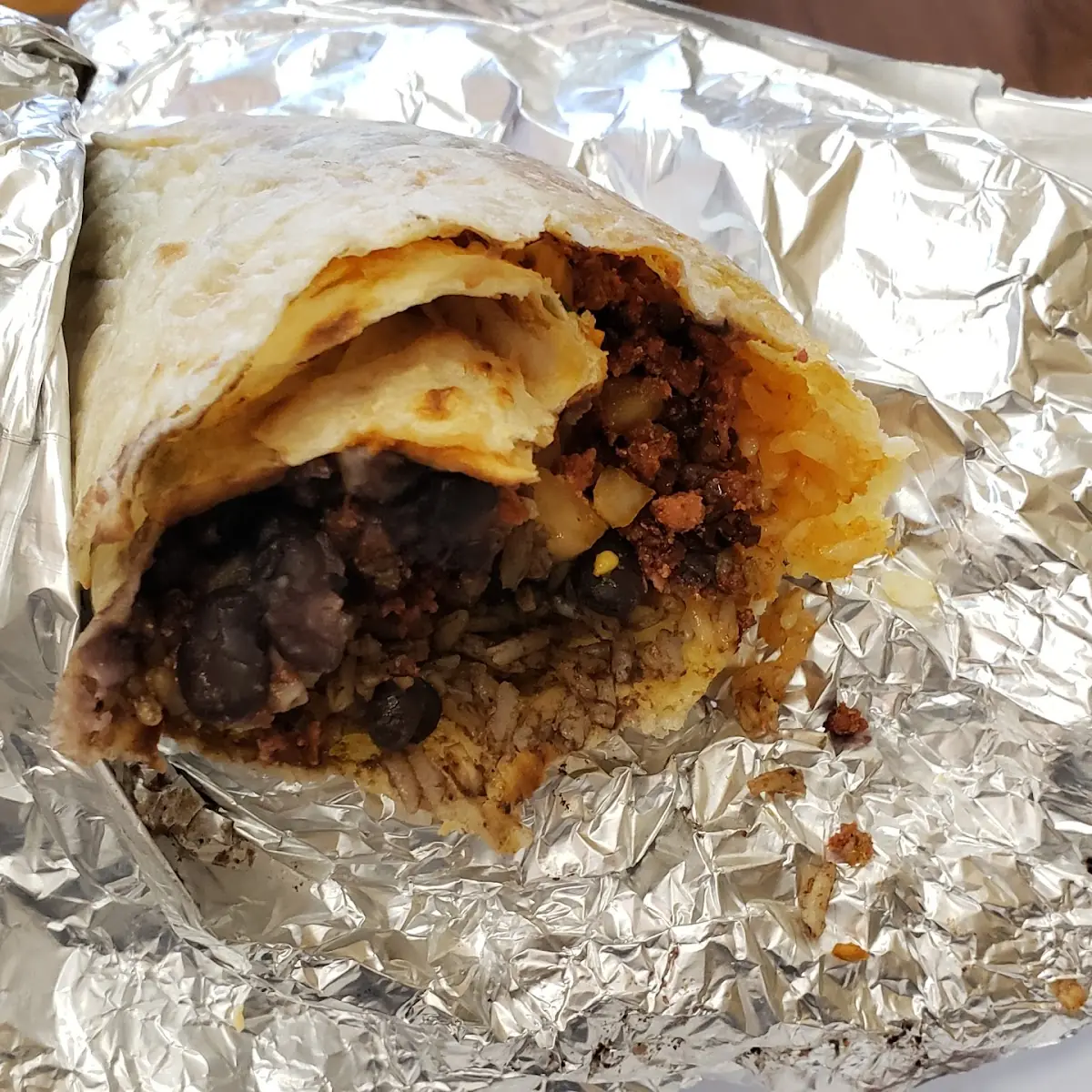 Regular Burrito Chorizo Black Beans