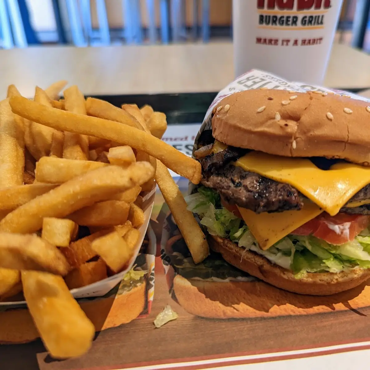 Double Cheeseburger and Fries