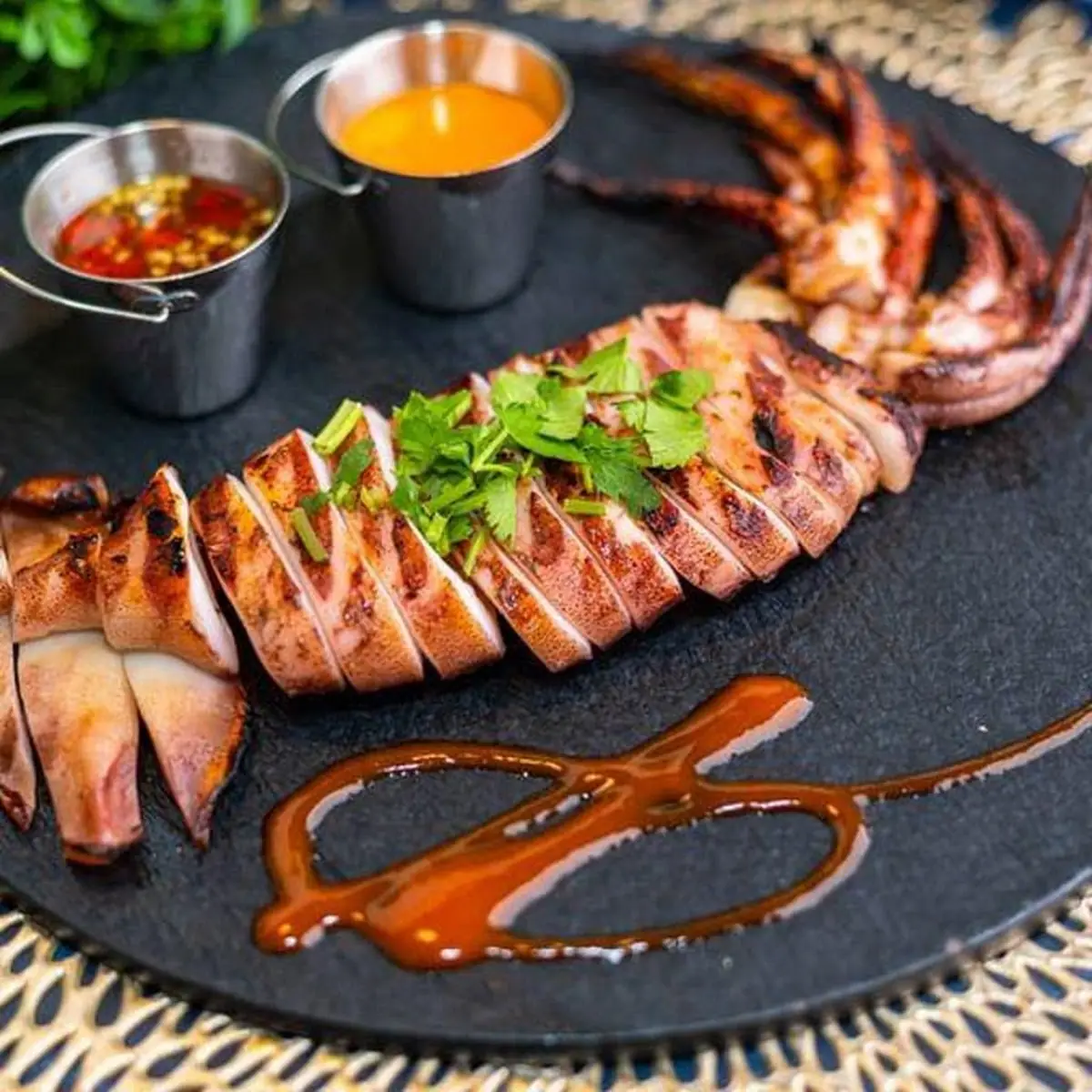 Grilled Squid with Tamarind Sauce