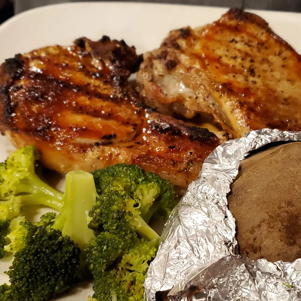 Pork Chops and Baked Potato