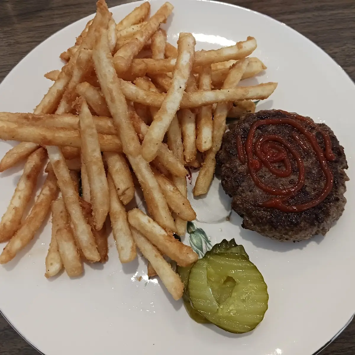 Burger Without Bun and Fries