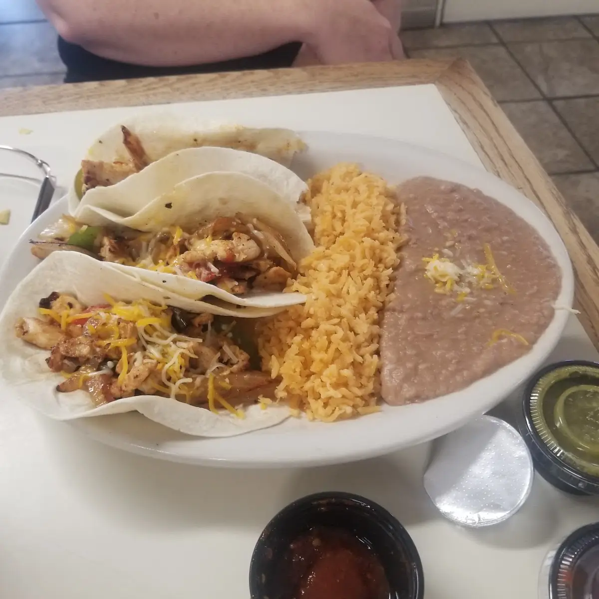 Chicken Fajita Taco Plate