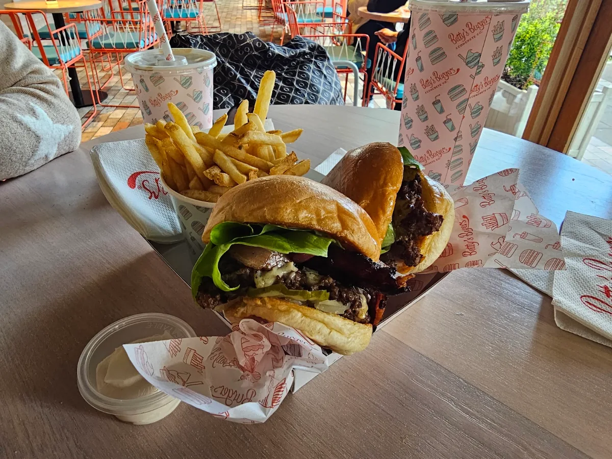 Truffle and Classic Burger with Fries, Betty's Burgers