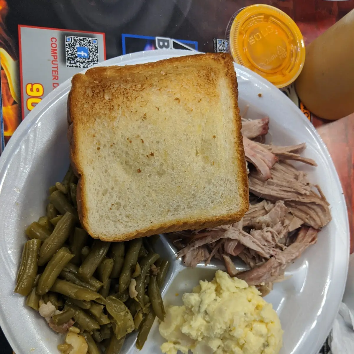 Pulled Pork Green Beans and Potato Salad