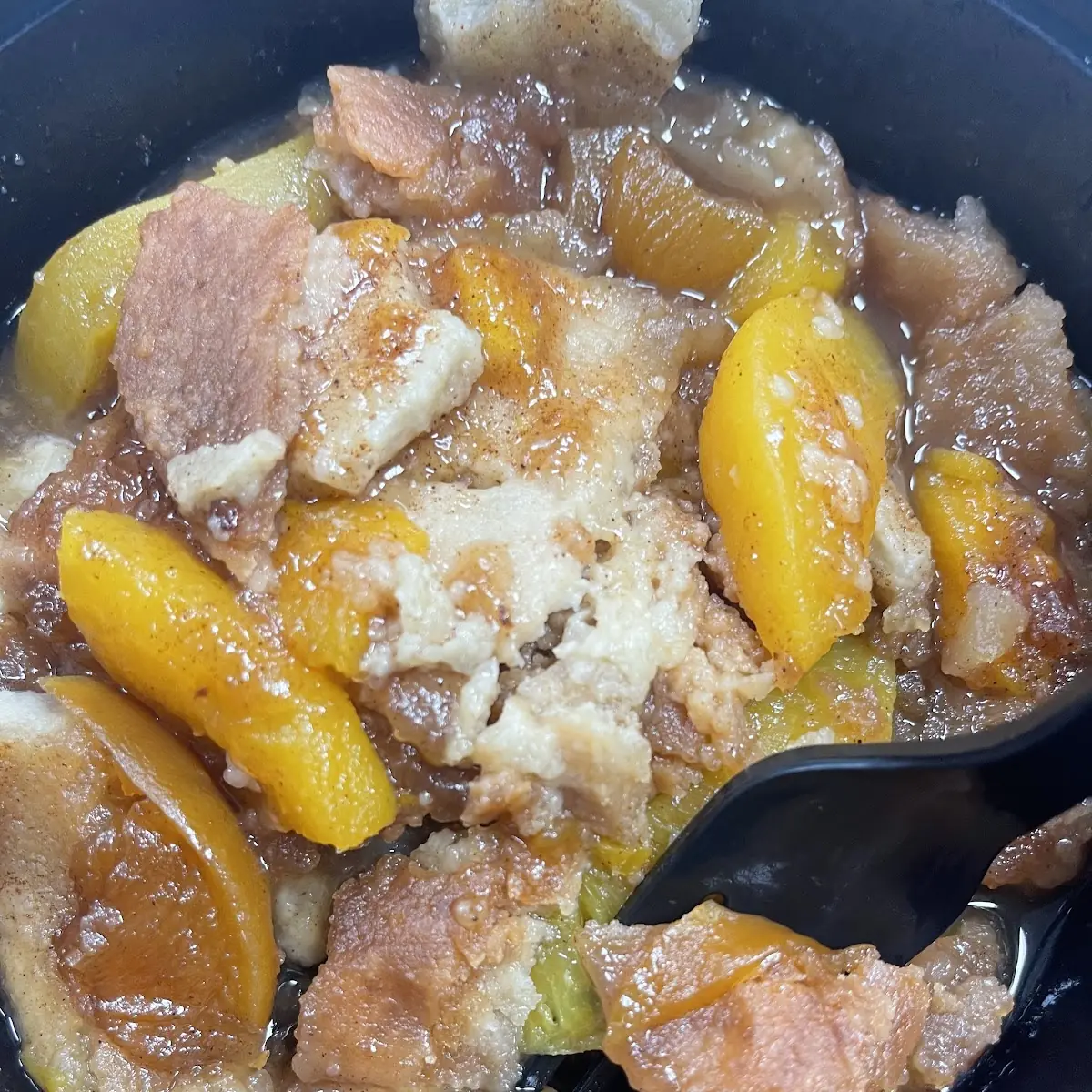 Peach Cobbler Bread Pudding