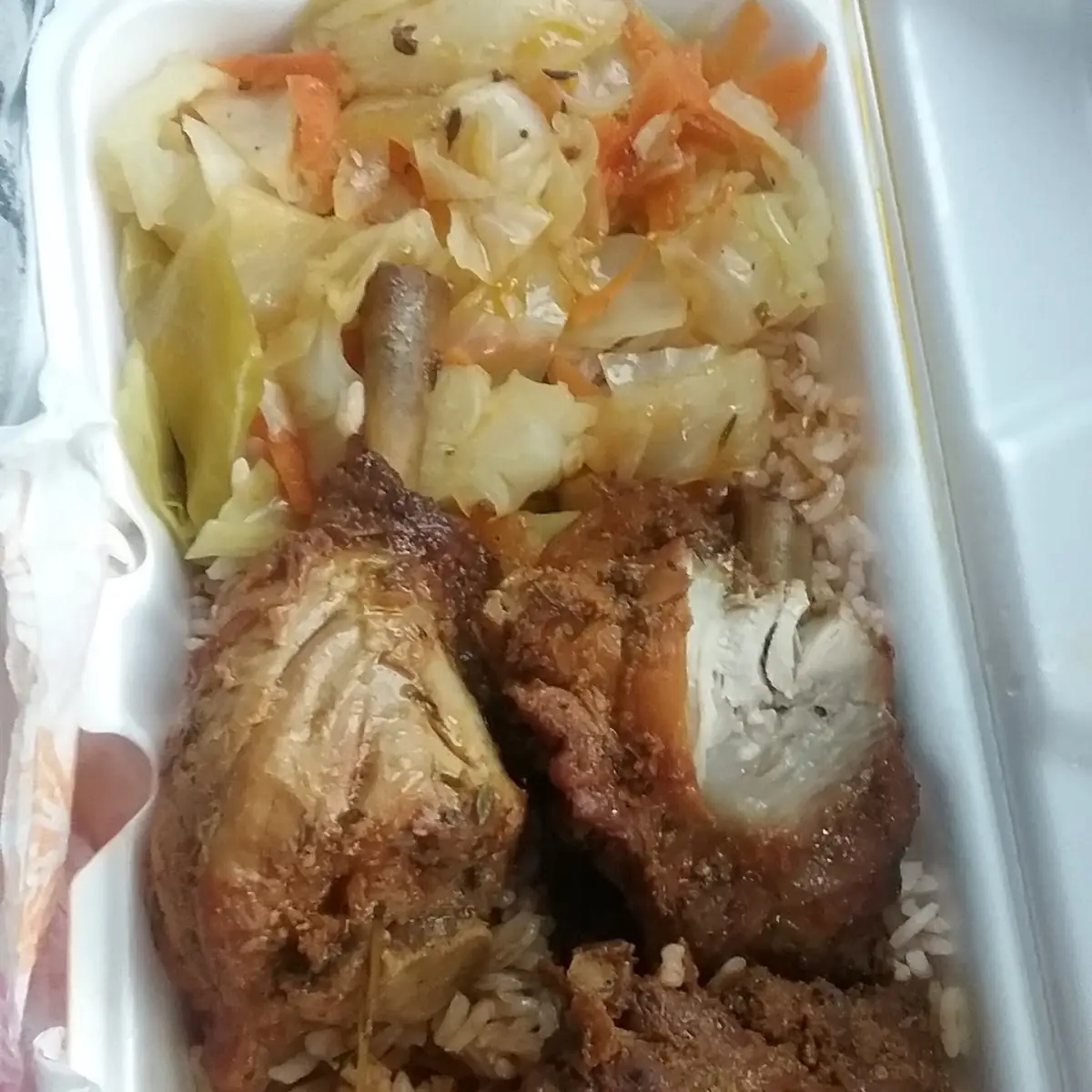 Stew Chicken Rice-N-Beans and Cabbage