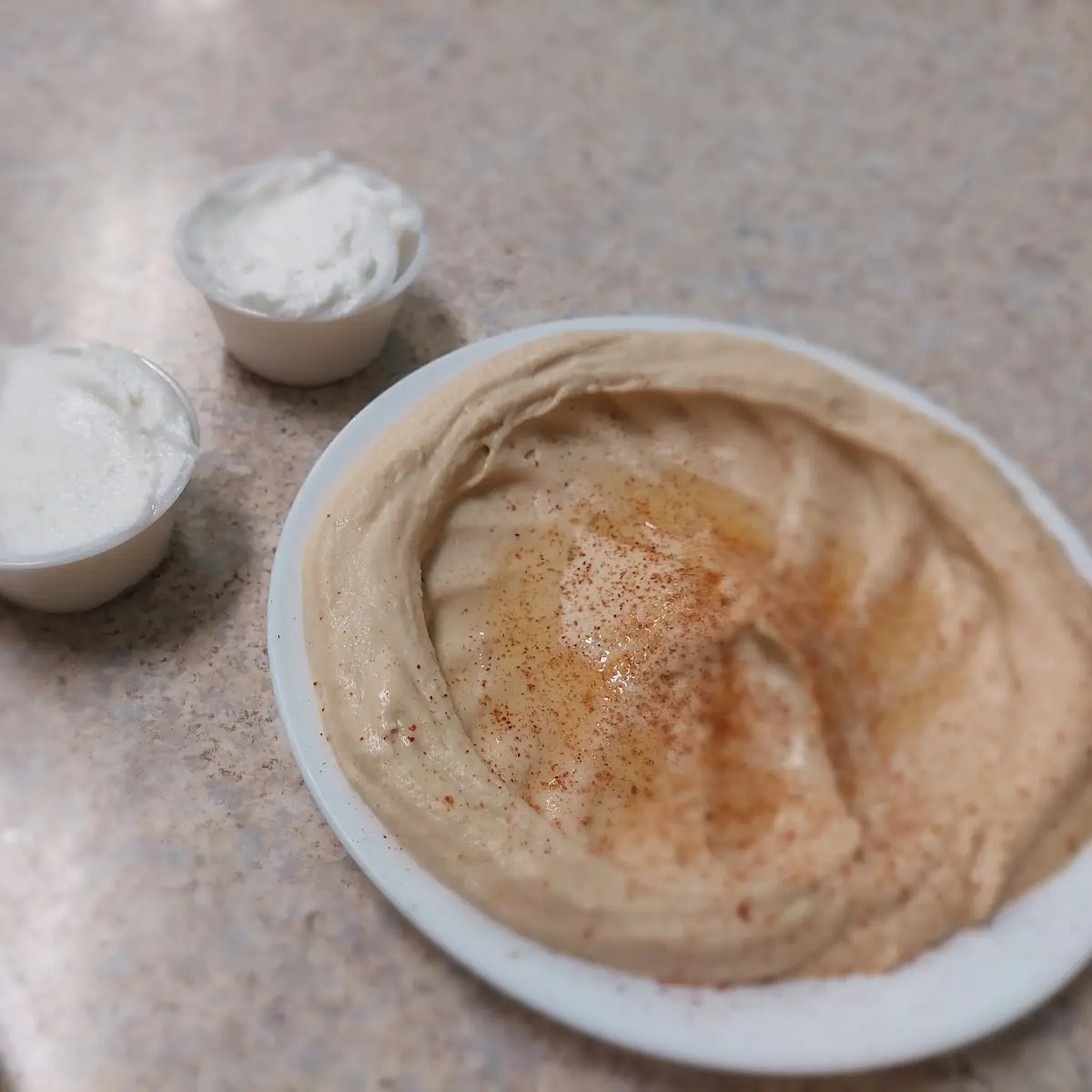 Hummus and Garlic Sauce