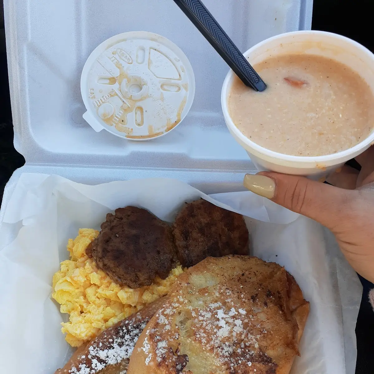 Cajun Grits and Scrambled Eggs with Cheese