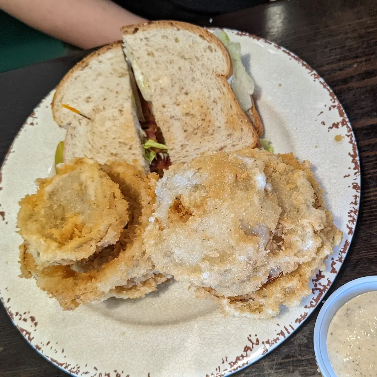 blt and Onion Rings