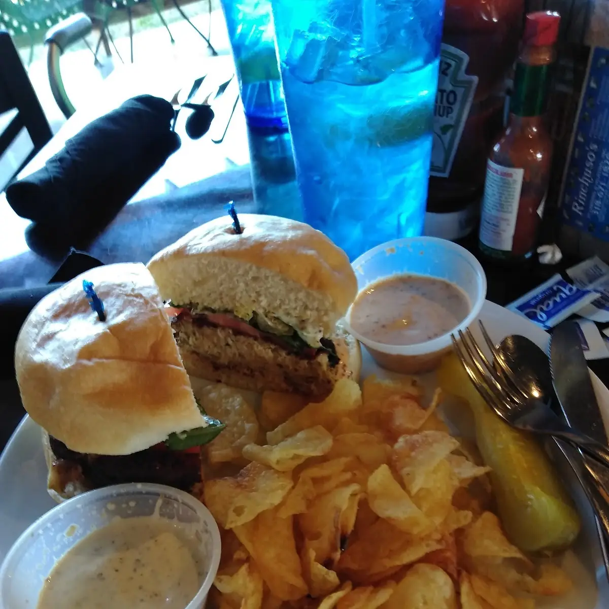 Crab Cake Burger and Chips