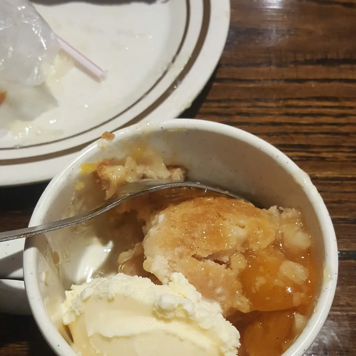 Peach Cobbler and Ice Cream